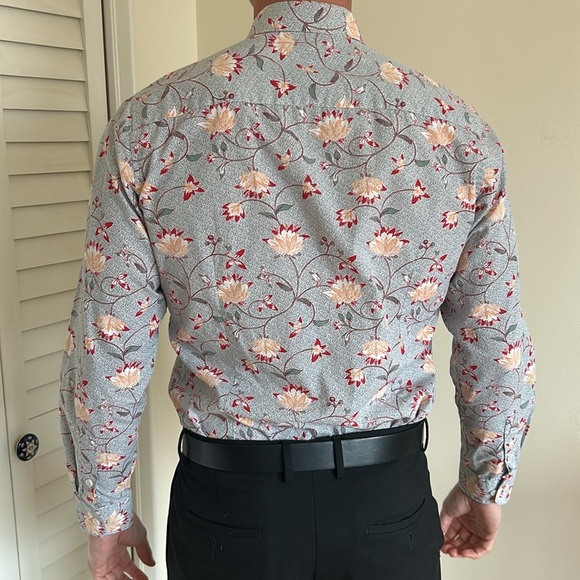 Bar III Men's Slim Fit Stretch Floral Button-Down Shirt – Size M - Picture 2 of 5